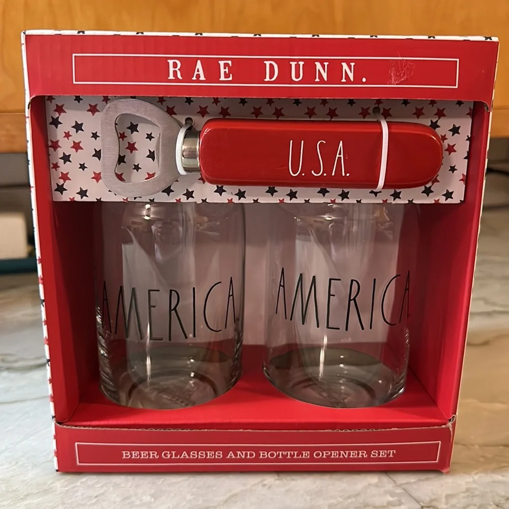 Rae Dunn Red USA Bottle Opener & 